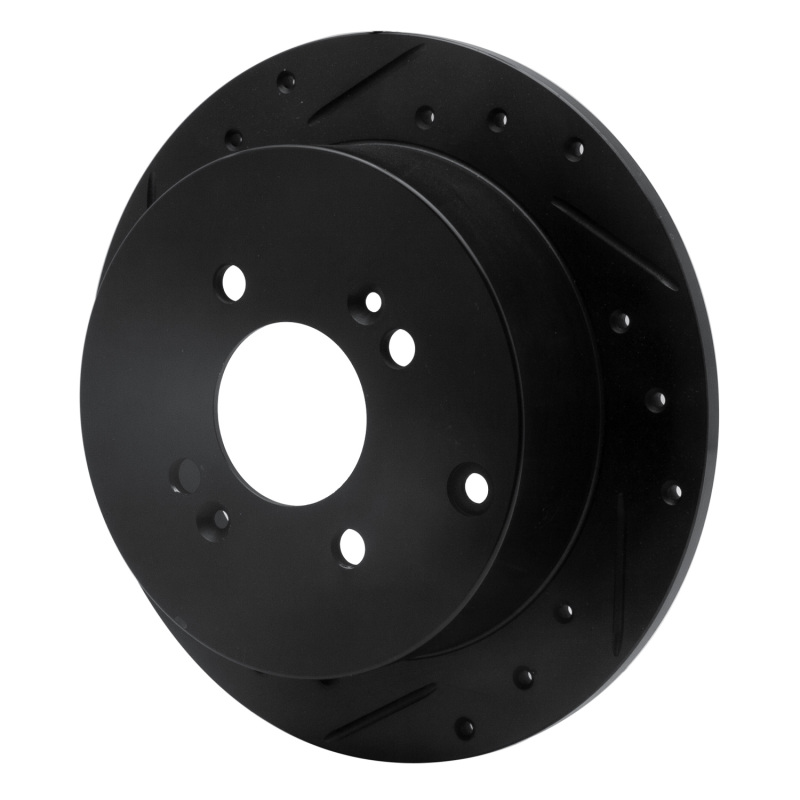 Dodge Attitude Brake Rotor (1) - Rear Left - R1 Concepts - Drilled & Slotted - Black - `06-`12